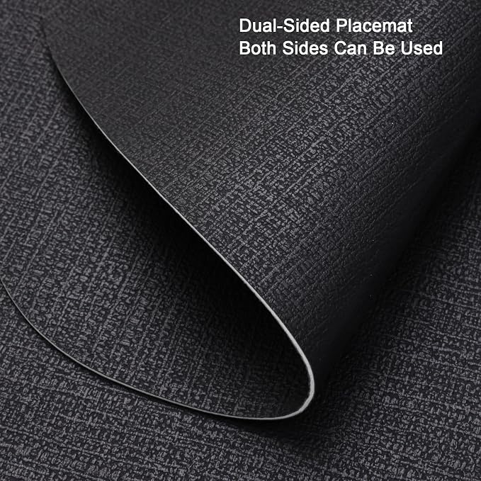 Faux Leather Placemats Set of 6, Dual Sided - Image 2
