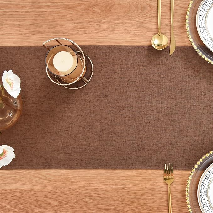 Faux Linen Table Runner Water Resistant 13 x 72 in, Coffee Table Runner - Image 7