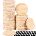 42 Pieces Unfinished Wood Coasters, 4 Inch Round Blank Wooden Coasters by Aweyka