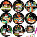TDOOW Diamond Art Coasters 8 Pcs Colorful Book Diamond Painting Coasters Kit by TDOOW