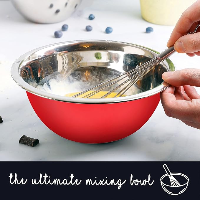 Stainless Steel Mixing Bowls Set, 5-Piece Meal Prep & Food Storage | .75 - Image 4