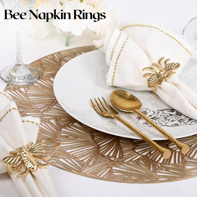 ALPHA Living HOME Decorative Bee Napkin Rings - Image 7