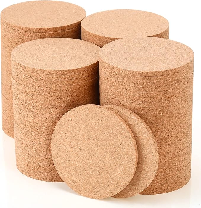 Pinkunn 100 Pcs Cork Coasters Bulk by Pinkunn
