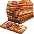 Roshtia 12 Pcs Acacia Wood Serving Tray Rectangular Wooden Serving Platter by Roshtia