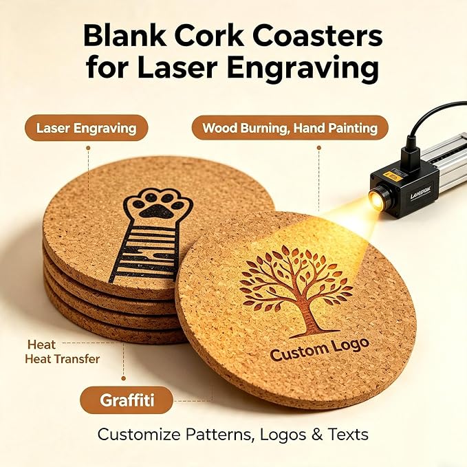 100 Pcs Absorbent Cork Coasters - Image 5