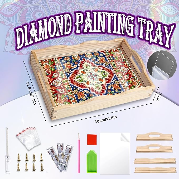 EWJRNSF Diamond Art Kits for Adults Wooden Serving Trays - Image 2