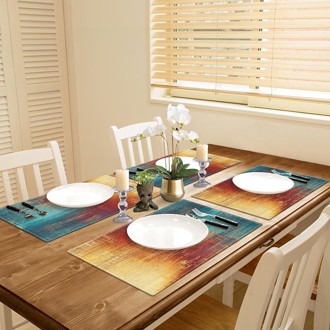 Emvency Farmhouse Placemats Set of 4, 12x18 Inch - Image 5
