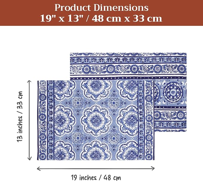 Maison d' Hermine Placemats Set of 4 Reusable 100% Cotton | Cloth Place Mats - Image 7