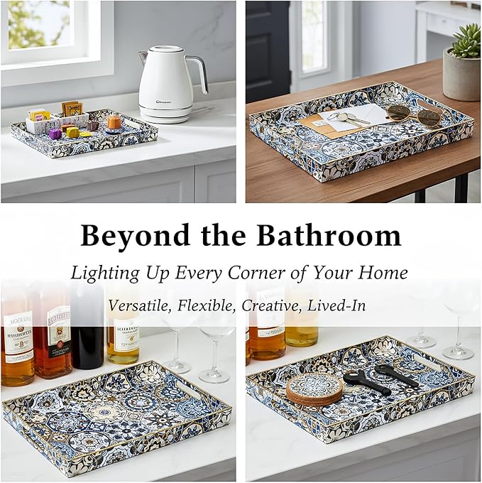 Hiceeden Set of 2 Decorative Serving Trays - Image 7