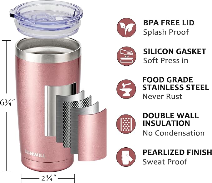 SUNWILL Travel Coffee Mug Set of 2, 20 oz Tumbler - Image 2