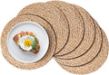 Aofmee 13 inch Round Woven Placemats Set of 6, Boho Rattan Place Mats, Natural by Aofmee