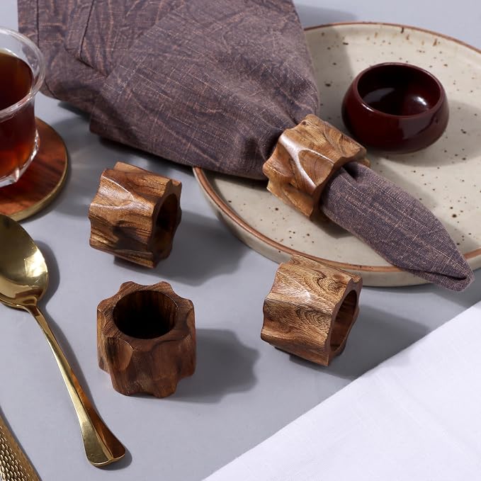 Wooden Napkin Rings Set of 12 - Image 3