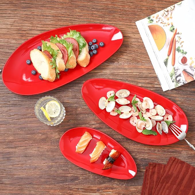 vicrays Large Oval Serving Platters, Stackable Serving Trays Serving Plates - Image 6