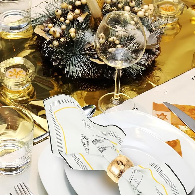 Lallisa 100 Pcs Gold Napkin Rings Bulk Metal Classic Brass Napkin Ring Holders - Image 5