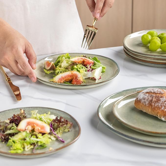 AmorArc Ceramic Plates Set of 6, 8.5 Inch Stoneware Small Dinner Plates Set | - Image 8