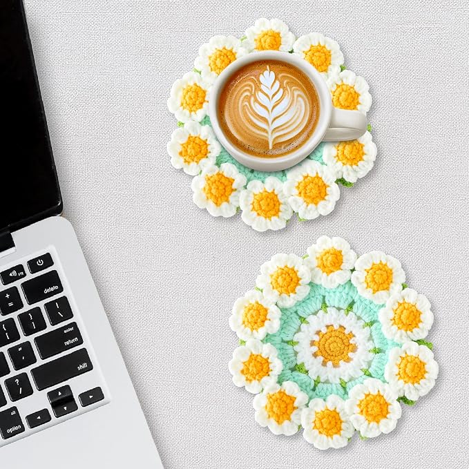 Crochet Flower Coasters, Handmade Bouquet Coasters - Image 5