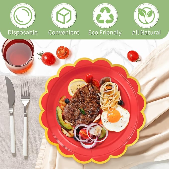 50 Pcs Red Paper Plates - Image 4
