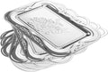 Silver Serving Tray Set of 6, 14 x 9 Inch Silver Platters by BSTUR