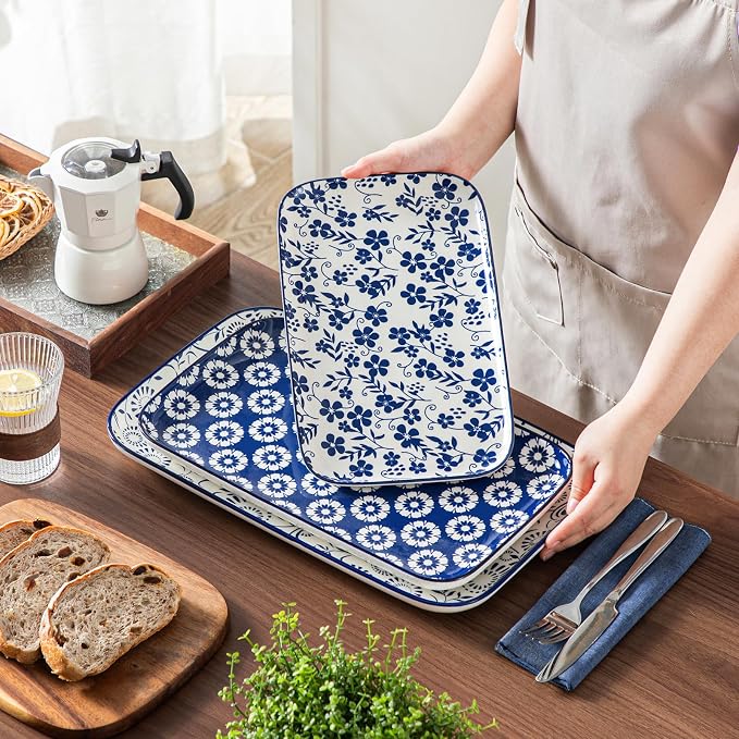 vancasso Porcelain Serving Platters Set of 3, Serving Trays - Image 8