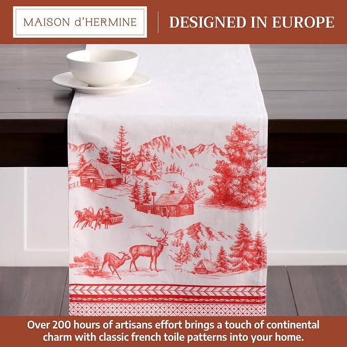 Maison d' Hermine Table Runner 100% Cotton 14.50" x 108" | Table Runners 108 - Image 2