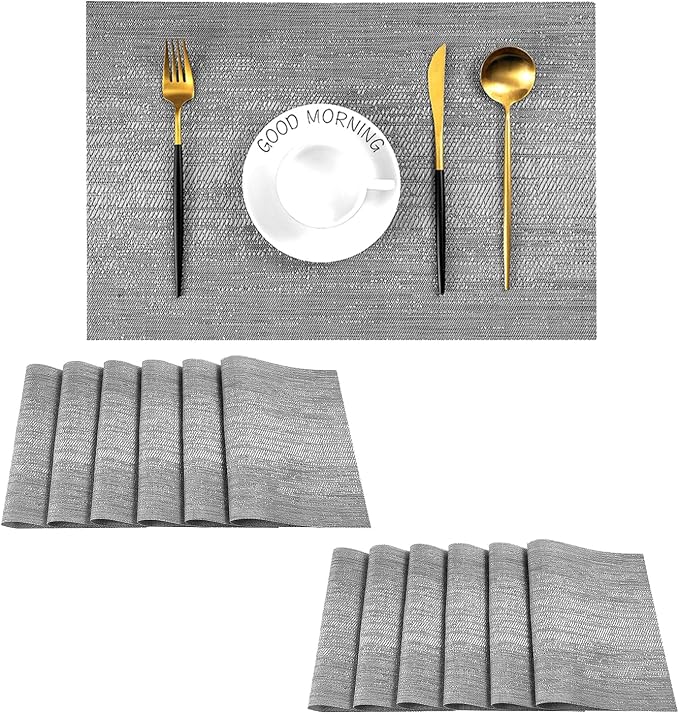 Leetaltree Grey Placemats, Heat Resistant Non-Slip Place mats by Leetaltree-ArtatEveryTable