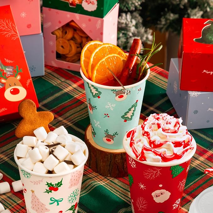 Fit Meal Prep 50 Pack 12 oz Christmas Disposable Coffee Cups - Image 4