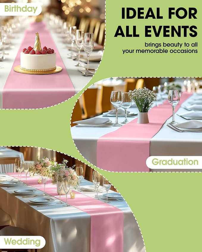 Pureegg Light Pink Plastic Table Runners - Image 6
