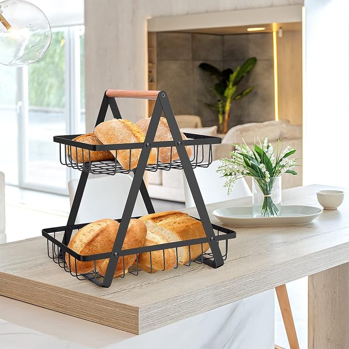 mahueeol 2-Tier Metal Fruit Basket - Image 3
