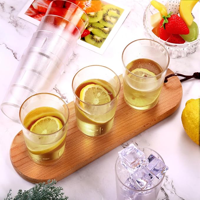 Meanplan 12 Pack Plastic Reusable Drinking Glasses Restaurant Grade 8 oz - Image 6