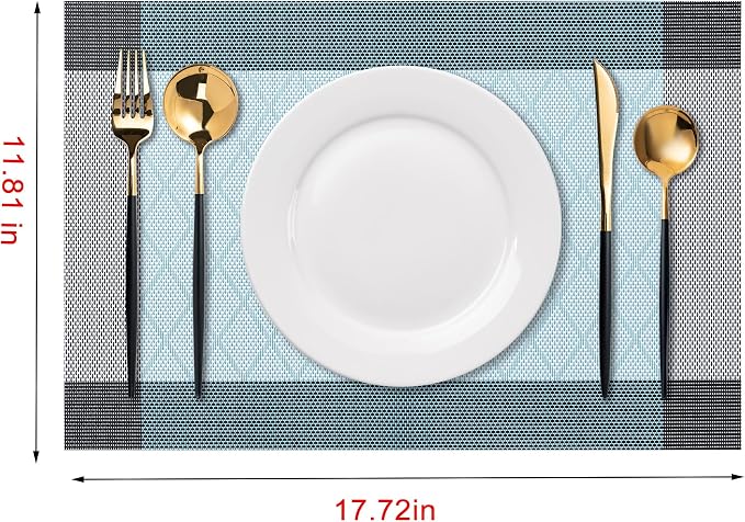 Placemats Set of 4 Washable Indoor | Outdoor Vinyl Place Mats - Image 2