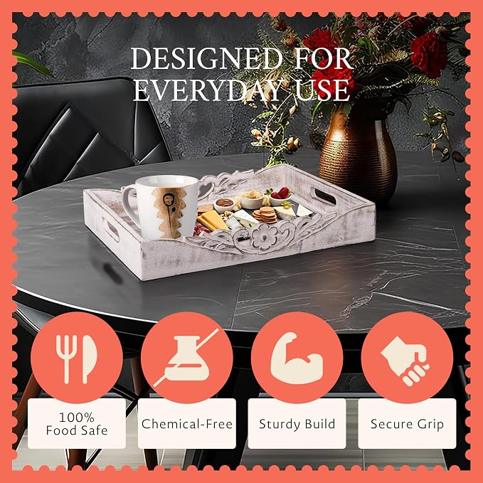 Orchid Mango Wood Serving Tray - Image 3