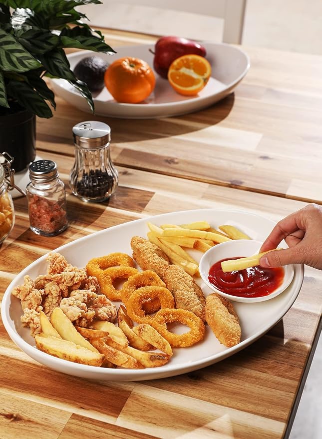Sweese 2-Pack Porcelain Oval Serving Platters, 14.5 Inch 2.0 Count - Image 4