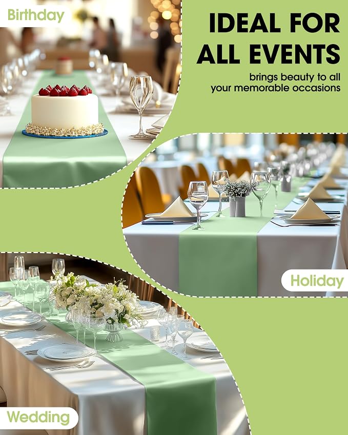 Pureegg Sage Green Plastic Table Runners - Image 5