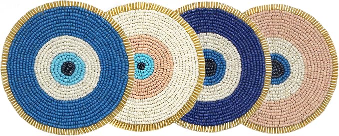 COTTON CRAFT Evil Eye Beaded Coaster by COTTONCRAFT