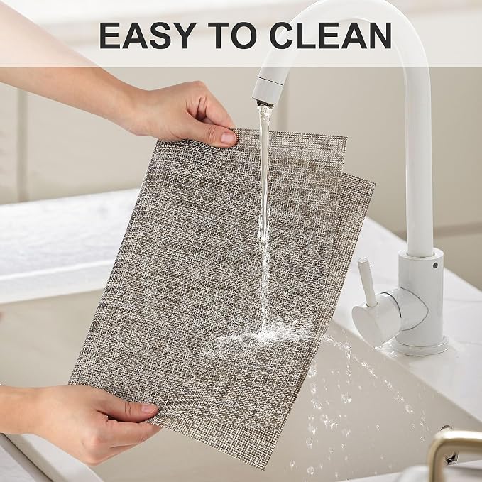 Vinyl Placemats Set of 8, PVC Woven Washable Non-Slip Table Mats, Heat - Image 3