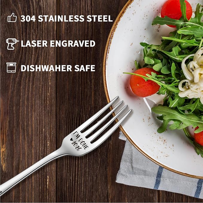 I'm Done 2026 Funny Stainless Steel Fork, Retirement Fork Gifts - Image 2