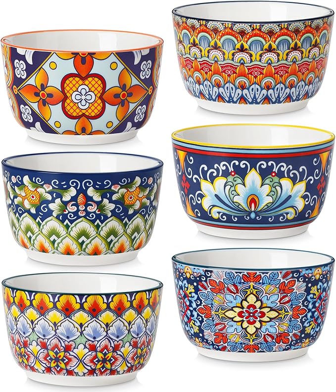 vancasso 8 Oz Ramekins Oven Safe Set of 6, Ceramic Baking Souffle Dishes | by vancasso