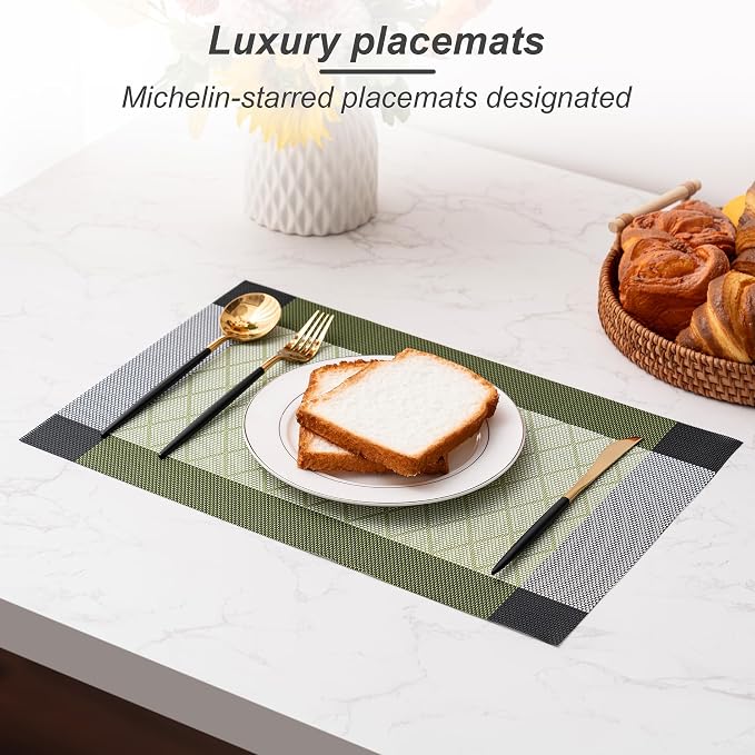 Placemats Set of 4 Washable Indoor | Outdoor Vinyl Place Mats - Image 6