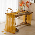 3Pcs Fall Orange Cheesecloth Table Runner 120 Inch Party Home Decor | by KEKETOARRANGE