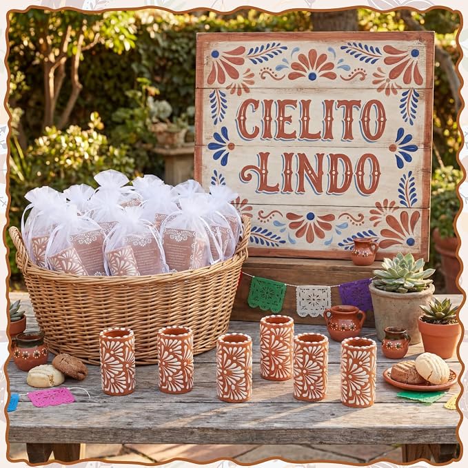 24 Set Cielito Lindo Party Favors, Terracotta, Handleless | Mexican Tequila - Image 4