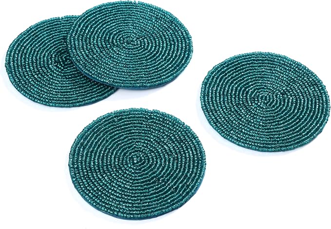 Handmade Beaded Bar Drink Tabletop Protection Coasters - Image 8