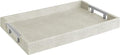 Modern Elegant 17.5"x12" Rectangle Natural Ivory Beige Faux Leather Shagreen by HomeRedefined