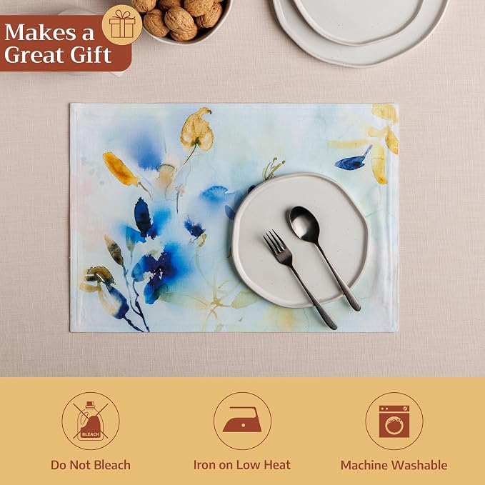 Maison d' Hermine Placemats Set of 4 Reusable 100% Cotton | Cloth Place Mats - Image 5