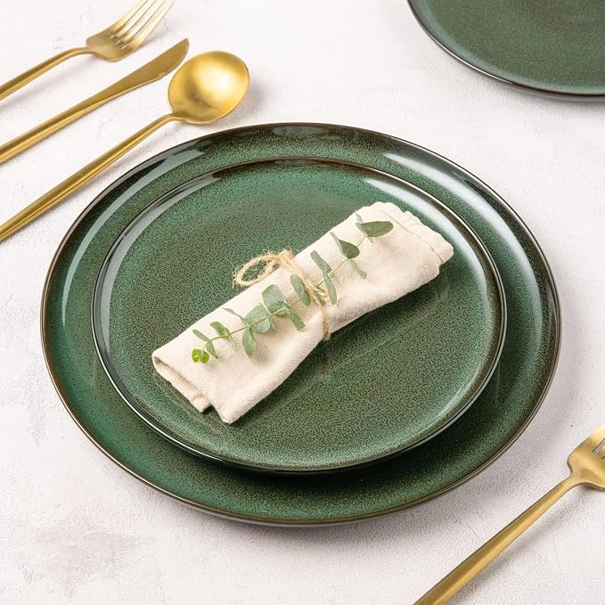 LERATIO Ceramic Plates Set of 6, 8.5 Inch Reactive Glaze Light Weight Porcelain - Image 5