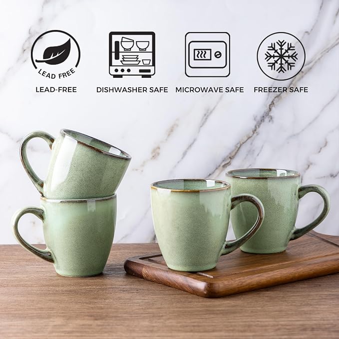 GBhome Ceramic Coffee Mugs Set of 4, 12oz Stoneware Coffee Mugs Set - Image 6