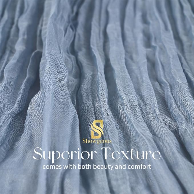Showgeous 30 Pack Dusty Blue Cheesecloth Table Runner, 17 x 108 Inches | Boho - Image 4