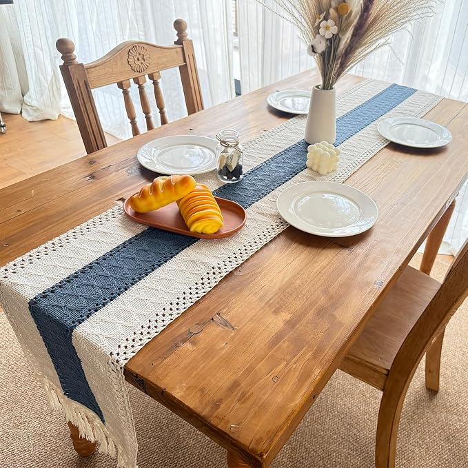 Blue Boho Table Runner for Home Decor - Image 5