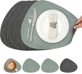 Faux Leather Placemats Set of 4, Dual Sided by Chitomars