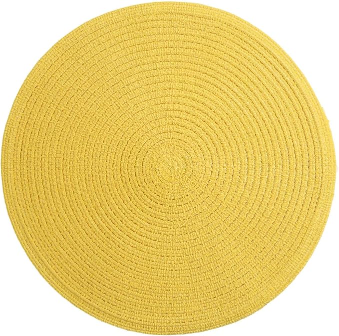 SHACOS Round Braided Placemats Set of 6 Kitchen Place Mats 15 inch Round Table - Image 8