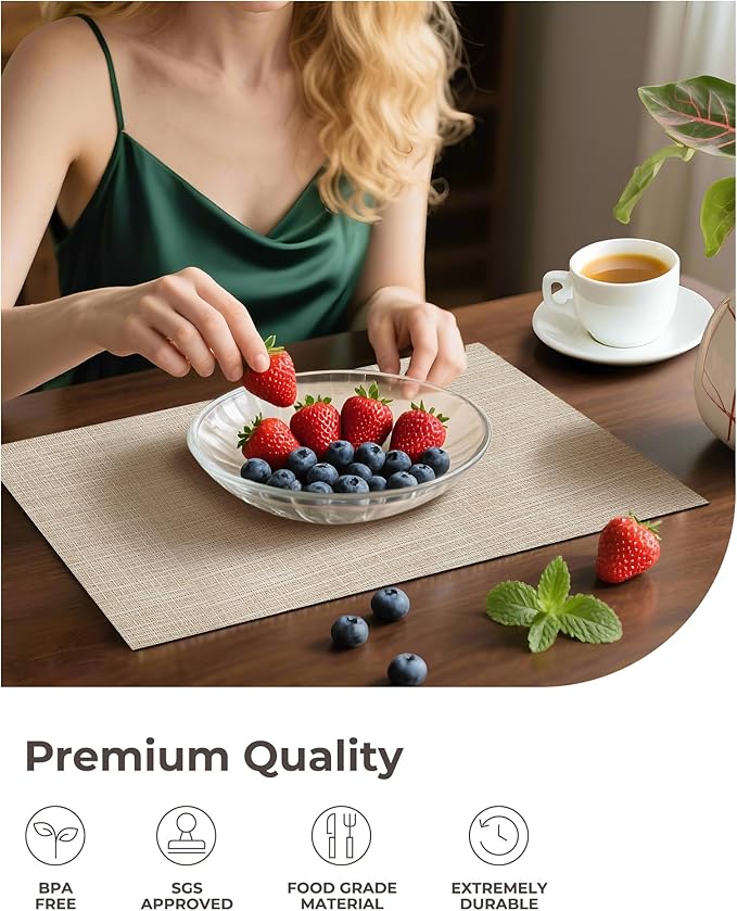 Leetaltree Beige Placemats Set of 8 - Image 6